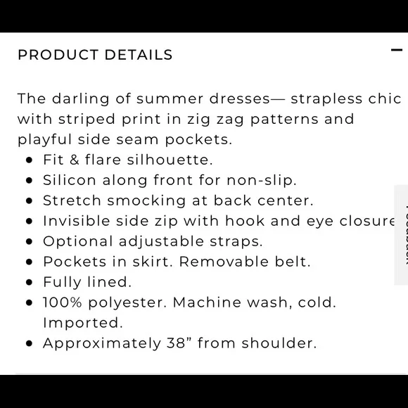 White House Black Market Strapless Chevron Dress - Blue and Black - Picture 3 of 8